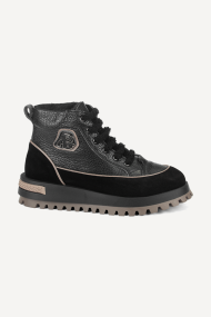 Botine sport din piele și piele întoarsă ARG-2599-negru