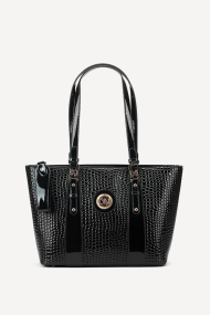 Geanta din imitație de piele lacuita DS-6297-croco
