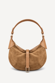 Geantă din piele întoarsă și piele ecologică DS-6413-camel
