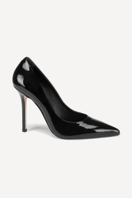 Pantofi cu toc subtire din piele lacuita DV-318-01-negru