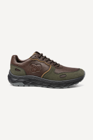 Pantofi sport din piele naturală și nubuc DVR-L010-maro-verde