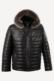 Geaca de piele ENV-3363-negru