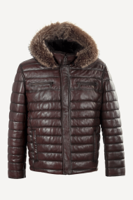 Geaca de piele ENV-3363-maro