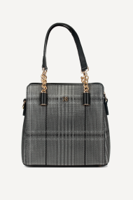 Poseta din imitație de piele KB-7139-negru-gri