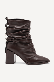 Botine din piele naturală cu toc mediu MGZ-13-7034