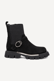 Ghete din piele întoarsă naturală MGZ-153-4599-Negru