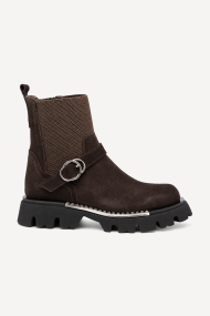 Ghete din piele întoarsă naturală MGZ-153-4599-Maro