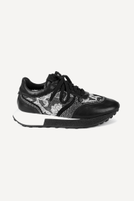 Pantofi sport de piele si dantelă MGZ-253-6037-negru