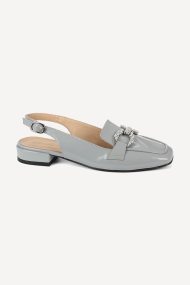 Sandale din piele cu toc jos MGZ-259-8018-gri