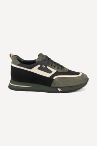 Pantofi sport de piele si textil MGZ-284-61250-verde-negru
