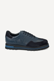 Pantofi sport din piele și piele întoarsă MGZ-310-193-albastru