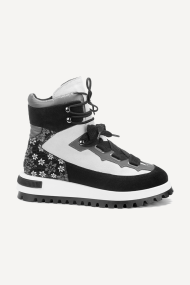 Botine sport din piele și piele întoarsă MGZ-322-23-700-gri-negru