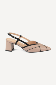 Sandale din piele cu toc mijlociu MGZ-330-2872-bej-negru