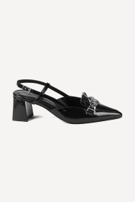 Sandale cu toc mijlociu din piele lacuita MGZ-330-2887-negru