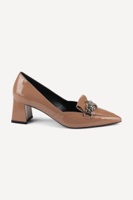 Pantofi toc mijlociu din piele MGZ-330-2925-camel
