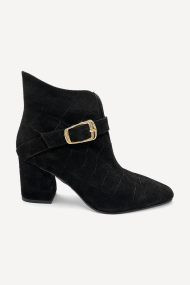 Ghete cu toc înalt din piele întoarsă MGZ-330-3186-negru