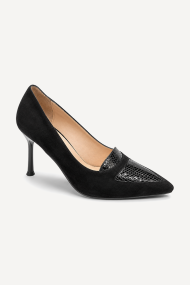 Pantofi din piele întoarsă și piele naturală cu toc mediu MGZ-330-3204