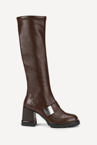 Cizme cu toc gros din piele MGZ-378-5080-maro