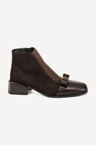 Botine din piele întoarsă și piele MGZ-378-5218-maro