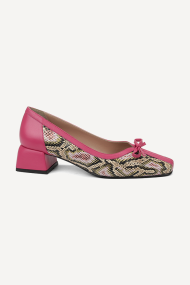 Pantofi din piele naturală cu imprimeu MGZ-379-1075-fuchsia