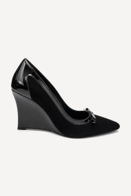 Pantofi cu platformă din piele lăcuită și piele întoarsă MGZ-379-1216