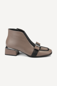 Botine din piele și textil MGZ-379-755-bej