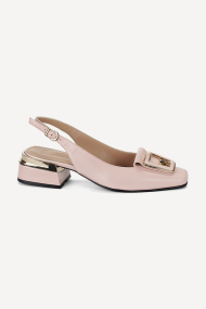 Sandale din piele cu toc jos MGZ-379-827-roz