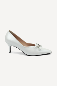 Pantofi din piele cu toc mediu MGZ-379-842-alb
