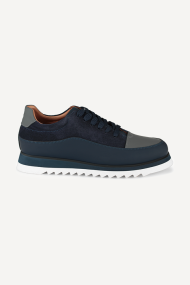 Pantofi sport de piele MGZ-387-0290-bleumarin-gri