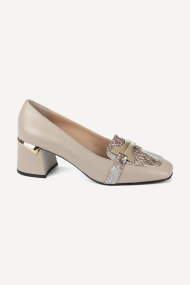 Pantofi toc mijlociu din piele MGZ-405-4790-bej