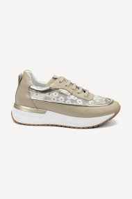 Pantofi sport din piele cu dantelă MGZ-409-6938-bej