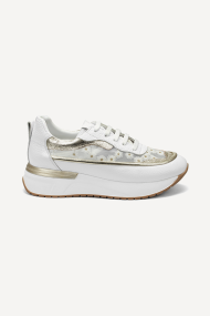 Pantofi sport din piele cu dantelă MGZ-409-6938-alb