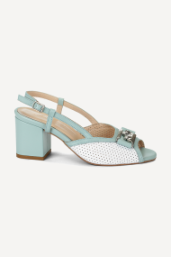 Sandale din piele cu toc înalt MGZ-425-4484-alb-turcoaz