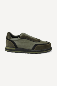 Pantofi sport de piele MGZ-429-425-verde-negru