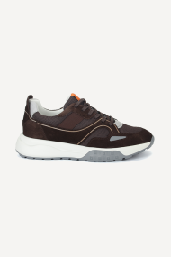 Pantofi sport din piele întoarsă și textil MGZ-454-040-maro