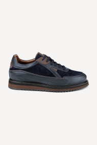 Pantofi sport din piele naturală și piele întoarsă MGZ-469-3500-5-albastru-închis