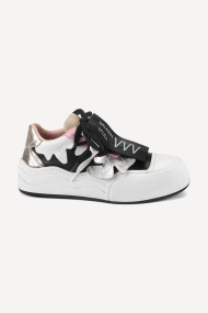 Pantofi sport de piele MGZ-85-3582-alb-negru