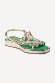 Sandale din piele MGZ-85-3760-bej-verde