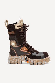 Ghete din piele întoarsă naturală MGZ-85-3877-Maro