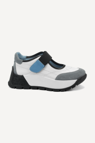 Pantofi sport din piele și piele întoarsă MGZ-90-041-alb-gri
