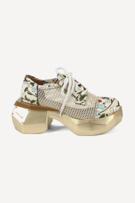 Pantofi din piele si textil MGZ-90-10154-bej