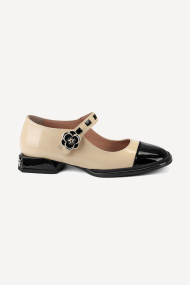 Pantofi cu toc gros din piele lacuita MGZ-90-10171