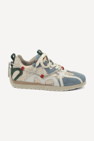 Pantofi sport din piele cu dantelă MGZ-90-125-albastru