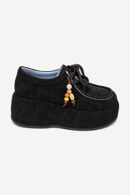 Mocasini din piele întoarsă cu imprimeu MGZ-90-247-negru