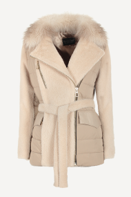 Geaca de alpaca de dama MK-23290-bej