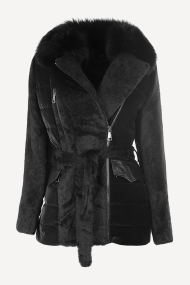 Geaca de alpaca de dama MK-23290-negru