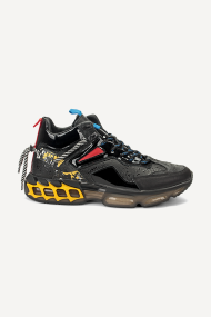 Pantofi sport din piele naturală și piele lăcuită MM-16059