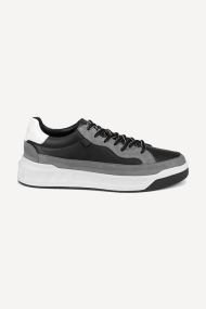Pantofi sport de piele MM-19456-negru-gri