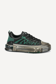 Pantofi sport de piele MM-20036-negru-verde