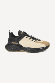 Pantofi sport de piele MM-20043-bej-negru